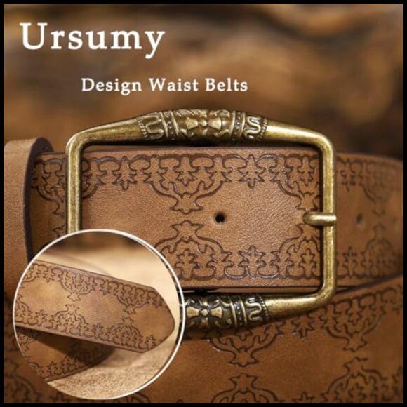 Vintage Western Cowgirl Belt Elegant Carving Design Polyester Waist Belt - Picture 4 of 7